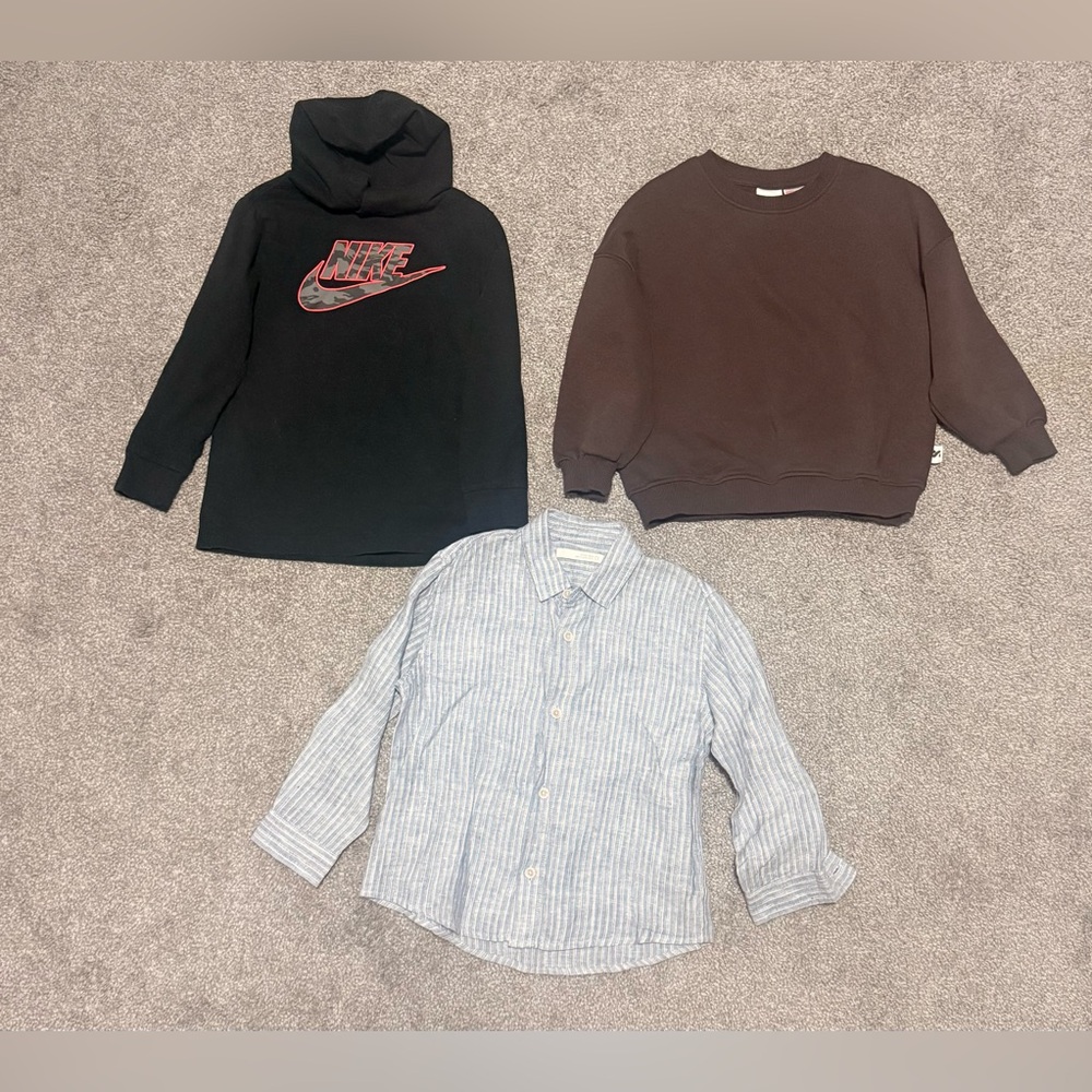 Zara Kids Nike Clothing Bundle Of 3 Sweatshirts & Joggers Size 5